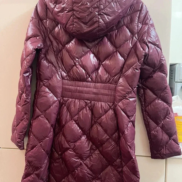 Steve Madden M/ L Down Bordeaux Quilted Puffer Coat Jacket with Hood - Picture 2 of 6